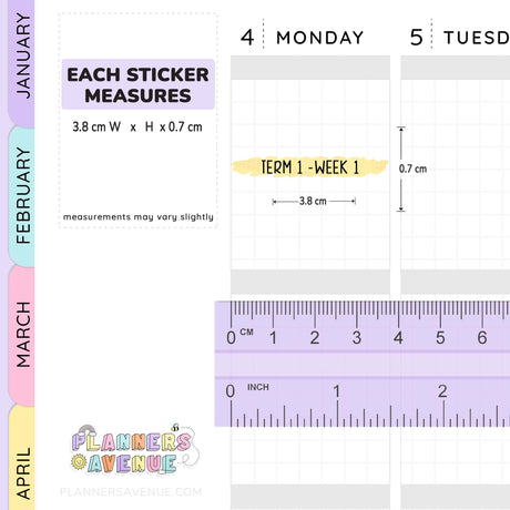 School Term Weeks Scribble Stickers