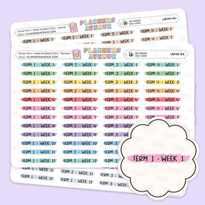 School Term Weeks Scribble Header Stickers