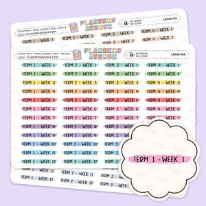 School Term Weeks Scribble Header Stickers