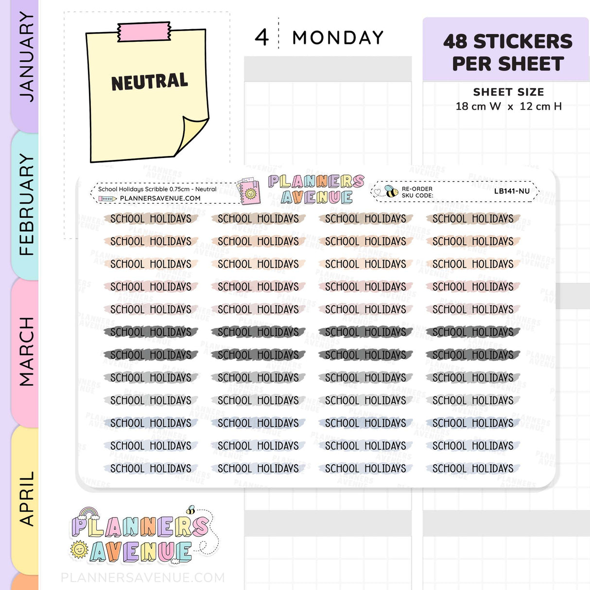 School Holiday Scribble Stickers