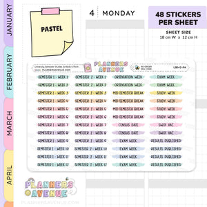 University Semester Scribble Stickers
