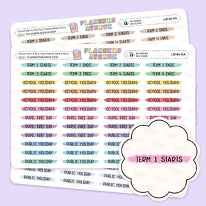 School Term Start & End Scribble Stickers