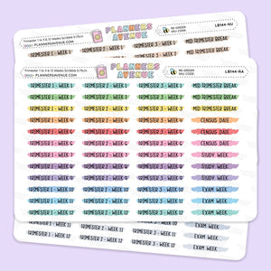 Trimester 1 to 3 with 12 Weeks Scribble Stickers with colorful text labels for weekly and monthly planning, branded 'Planners Avenue', shown on a light lavender background.