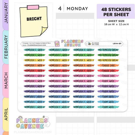 Trimester 1 to 3 with 12 Weeks Scribble Stickers