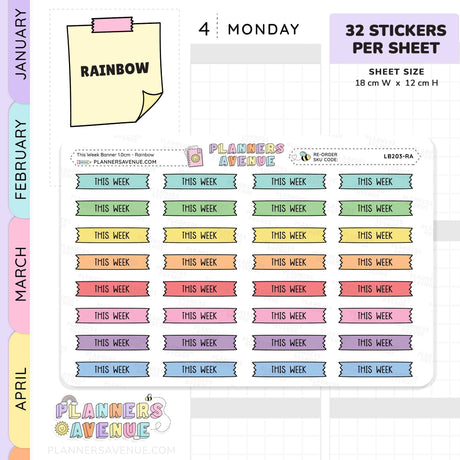 This Week Banner Flag Stickers