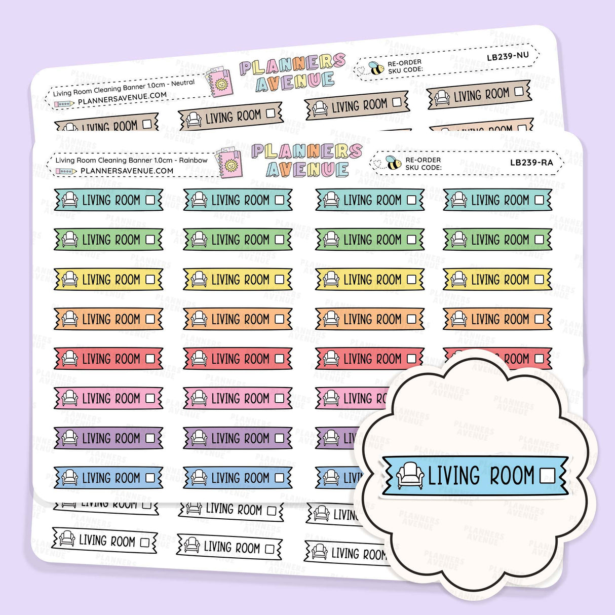 Clean Living Room Banner Flag Stickers