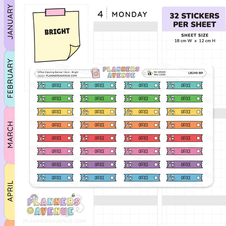 Clean Office Banner Flag Stickers