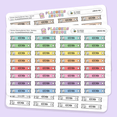 Clean Kitchen Banner Flag Stickers