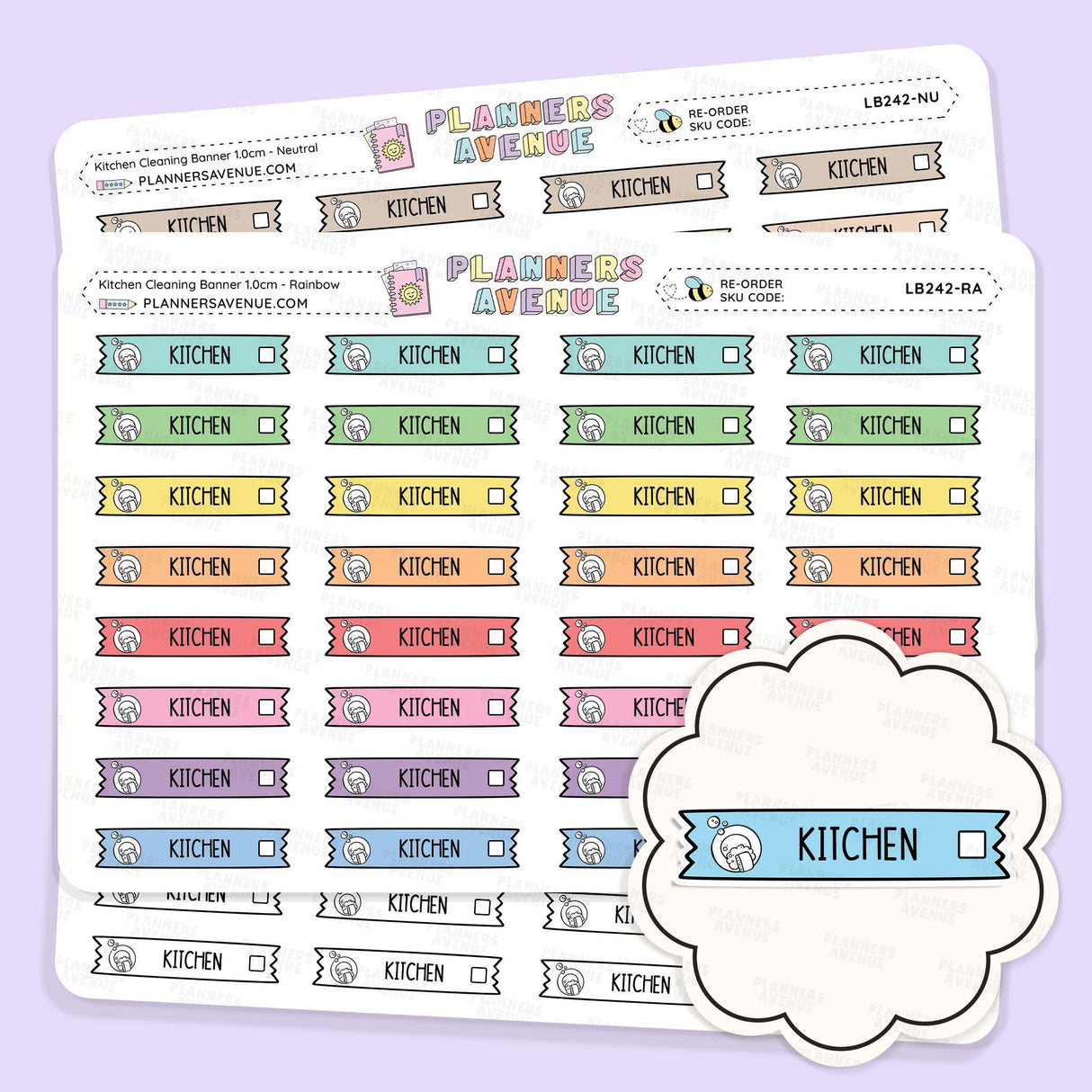 Clean Kitchen Banner Flag Stickers
