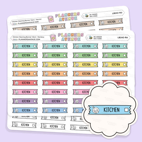 Clean Kitchen Banner Flag Stickers