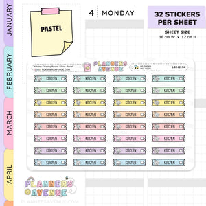 Clean Kitchen Banner Flag Stickers