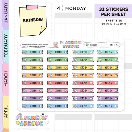 Clean Kitchen Banner Flag Stickers