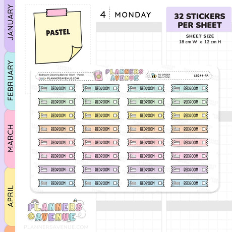 Clean Bedroom Banner Flag Stickers