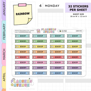 Clean Bedroom Banner Flag Stickers