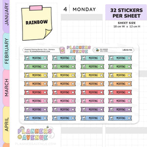 Clean Mopping Banner Flag Stickers