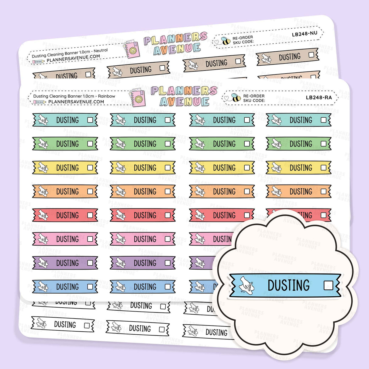 Clean Dusting Banner Flag Stickers