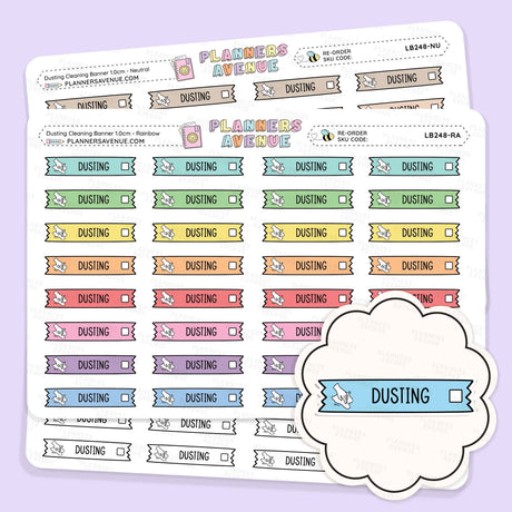 Clean Dusting Banner Flag Stickers