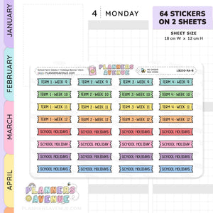 School Term & Weeks Banner Flag Stickers