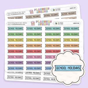 School Holiday Banner Flag Stickers
