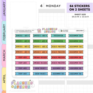 University Semester Banner Flag Stickers