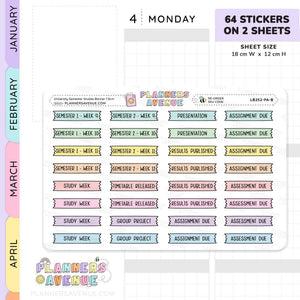 University Semester Banner Flag Stickers