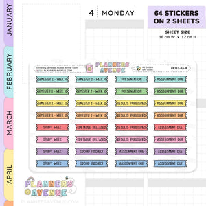 University Semester Banner Flag Stickers