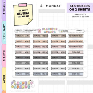 Trimester 1 to 3 with 12 Weeks Banner Flag Stickers