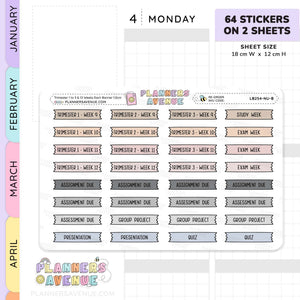 Trimester 1 to 3 with 12 Weeks Banner Flag Stickers