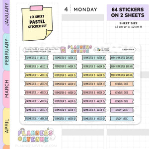 Trimester 1 to 3 with 12 Weeks Banner Flag Stickers