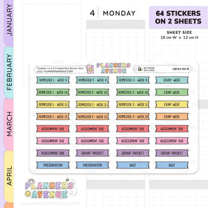 Trimester 1 to 3 with 12 Weeks Banner Flag Stickers