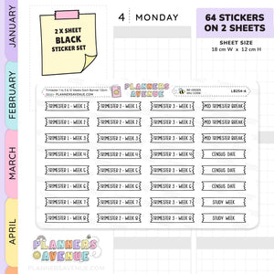 Trimester 1 to 3 with 12 Weeks Banner Flag Stickers