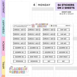 Trimester 1 to 3 with 12 Weeks Banner Flag Stickers