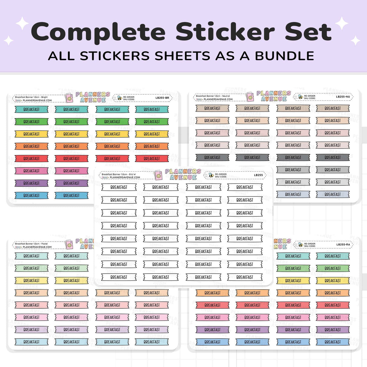 Breakfast Banner Flag Stickers