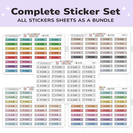 AM & PM Routine Banner Flag Stickers