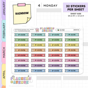 AM & PM Routine Banner Flag Stickers