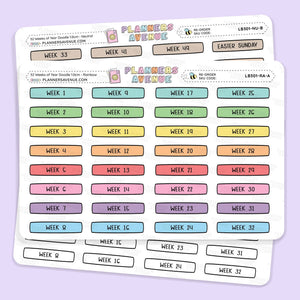 Week Of The Year Planner Stickers