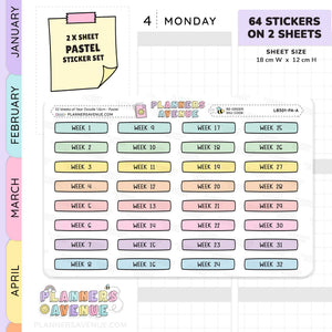 Week Of The Year Planner Stickers