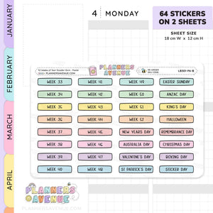 Week Of The Year Planner Stickers