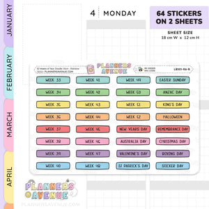 Week Of The Year Planner Stickers