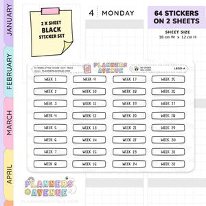 Week Of The Year Planner Stickers