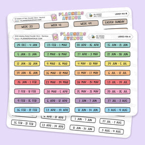 2026 Weekly Dated Planner Stickers