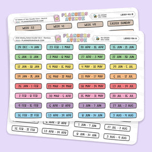 2026 Weekly Dated Planner Stickers
