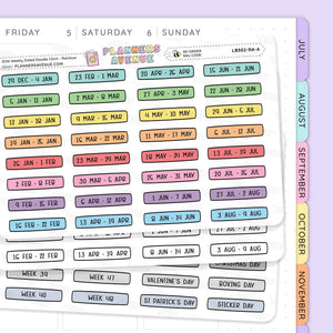 2026 Weekly Dated Planner Stickers