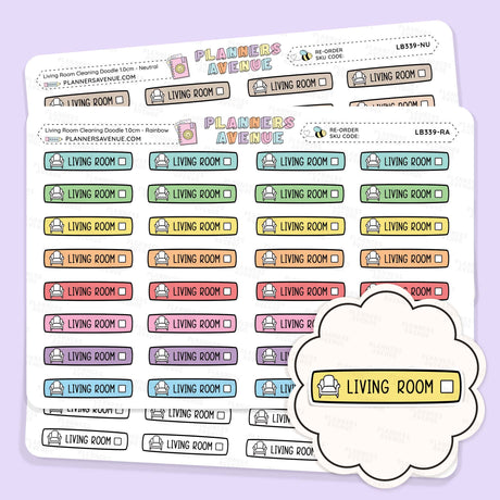 Clean Living Room Planner Stickers