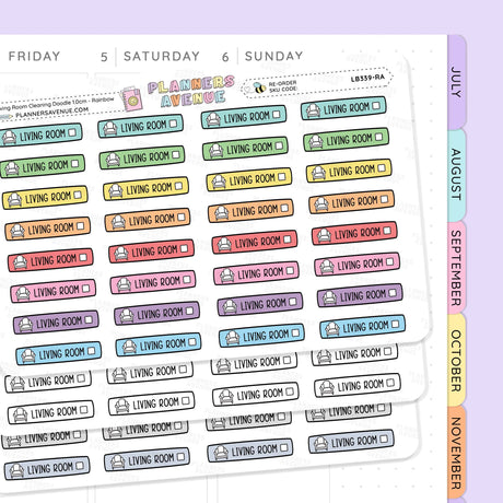 Clean Living Room Planner Stickers