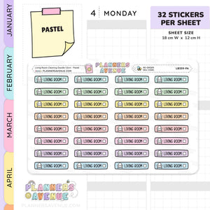 Clean Living Room Planner Stickers