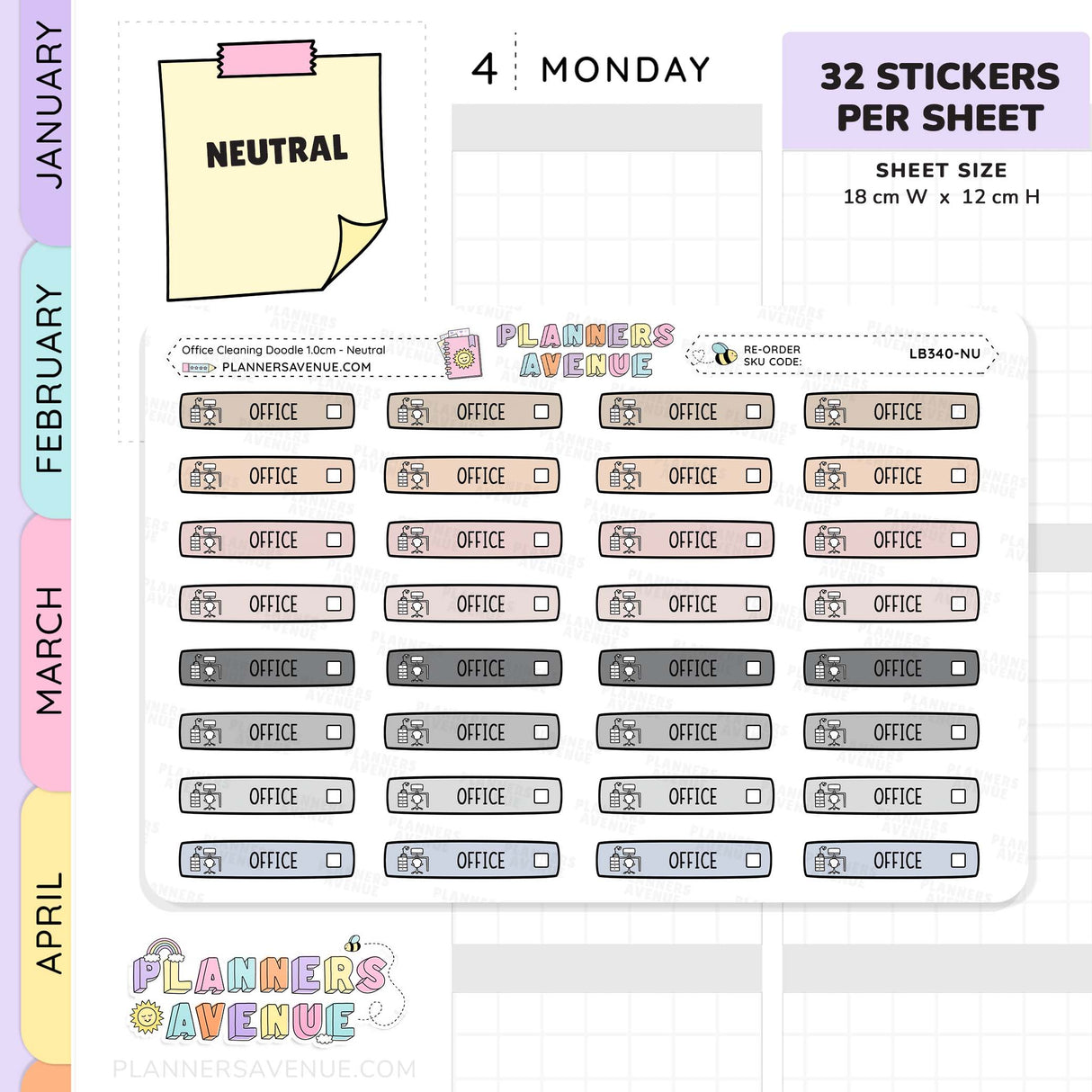 Office Cleaning Planner Stickers
