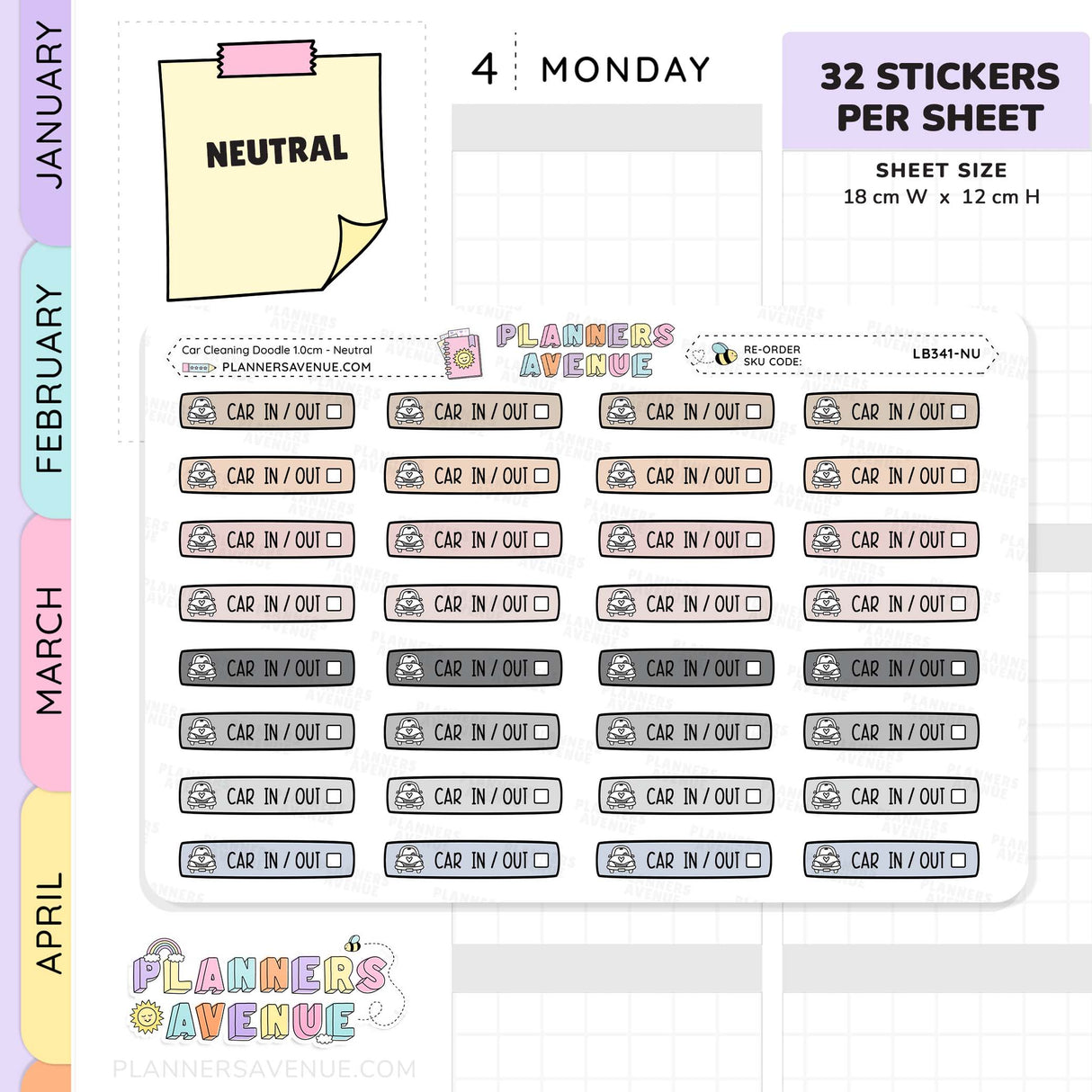 Car Cleaning Planner Stickers
