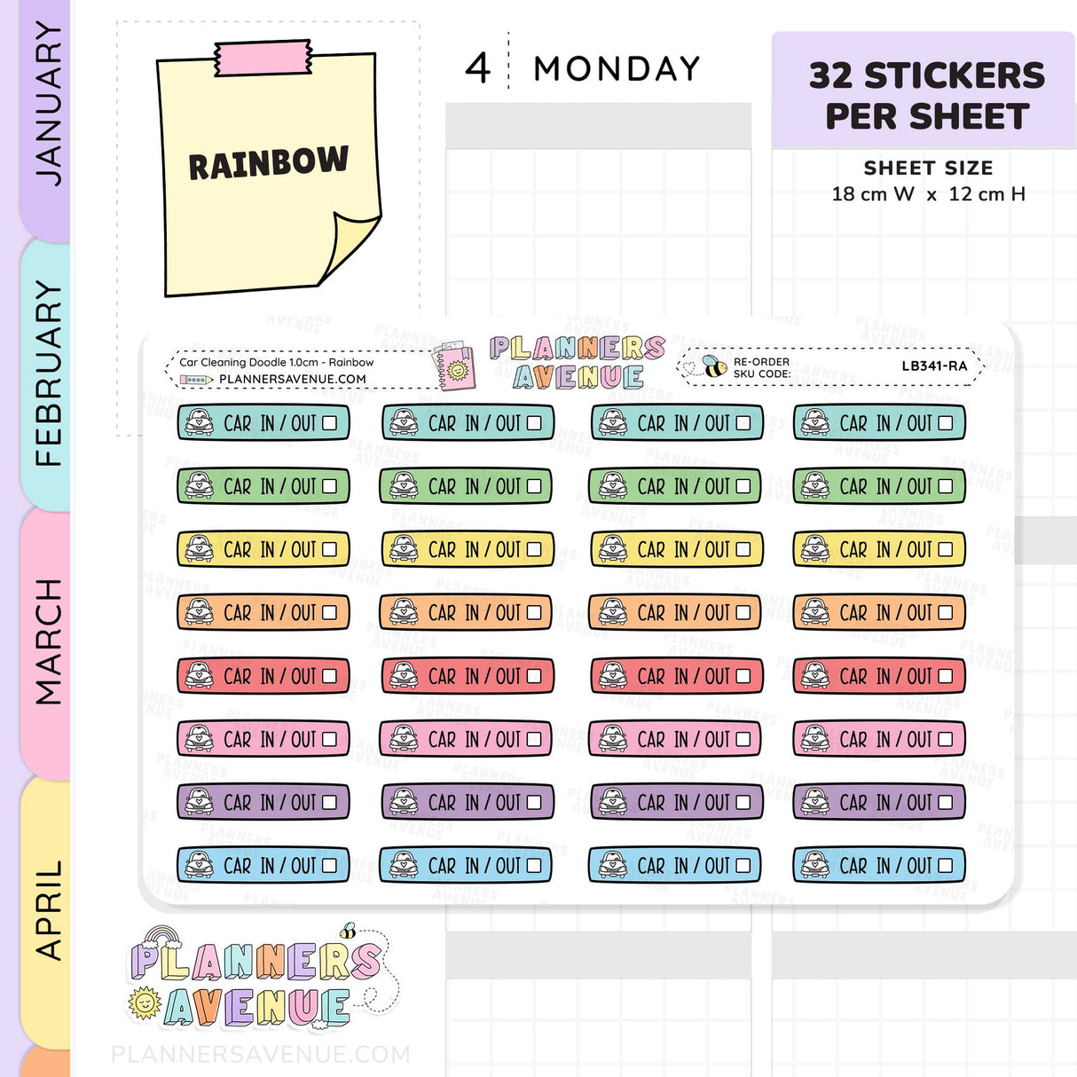 Car Cleaning Planner Stickers