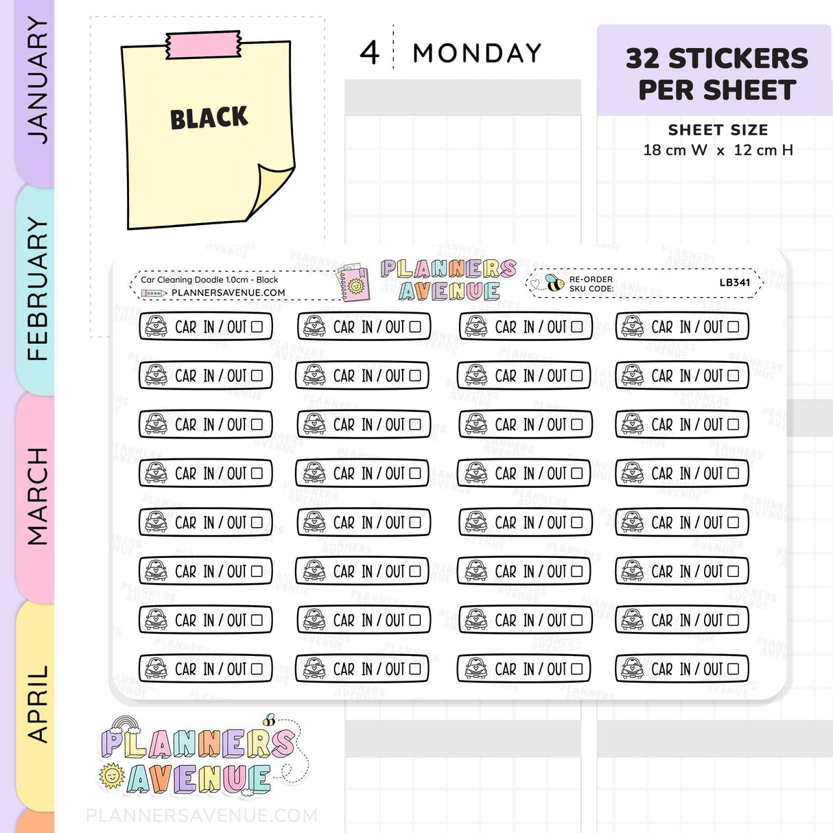 Car Cleaning Planner Stickers